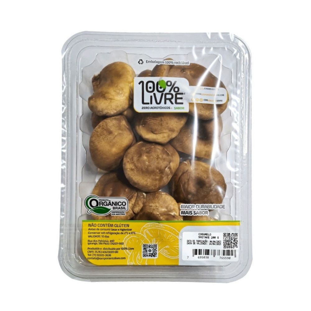 Cogumelo Shitake Orgânico 100% Livre 200g