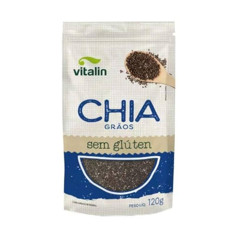 Chia Integral em Grãos Sem Glúten Vitalin 120g
