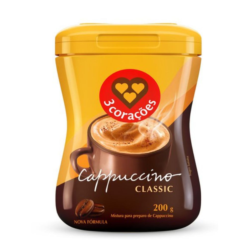 Cappuccino Classic 3 Corações Pote 200g
