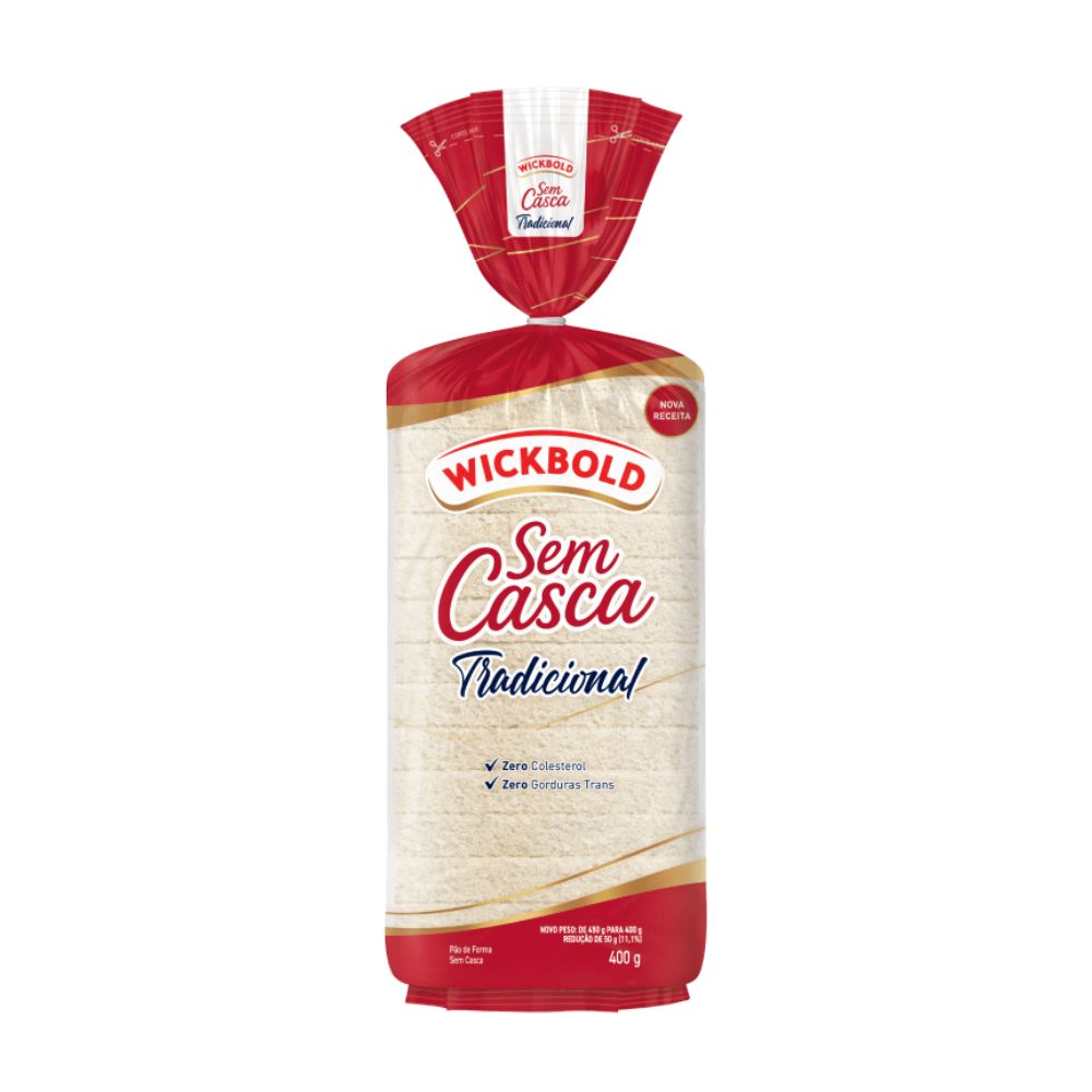 Pão de Forma Sem Casca Tradicional Wickbold 450g