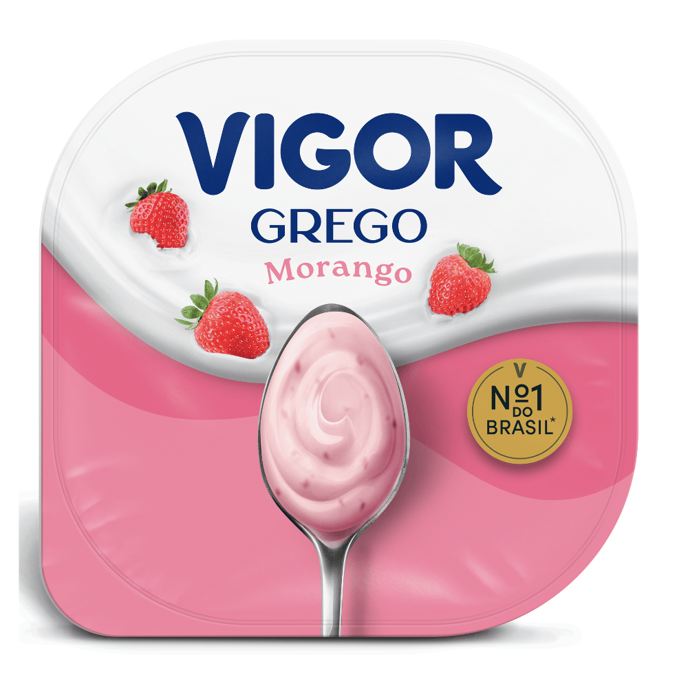 Iogurte Grego Morango e Baunilha Vigor 90g