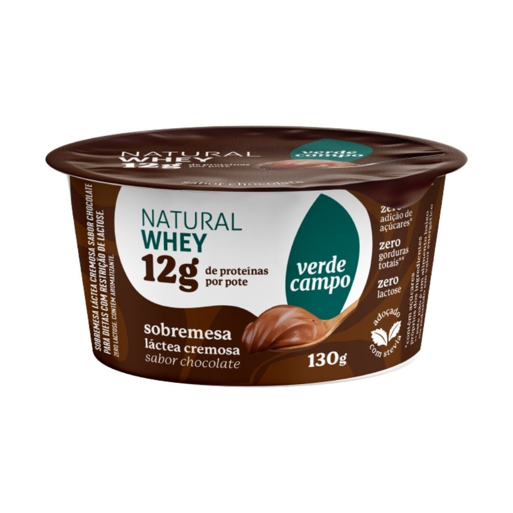 Sobremesa Proteica Cremosa Chocolate Sem Lactose Verde Campo 130g