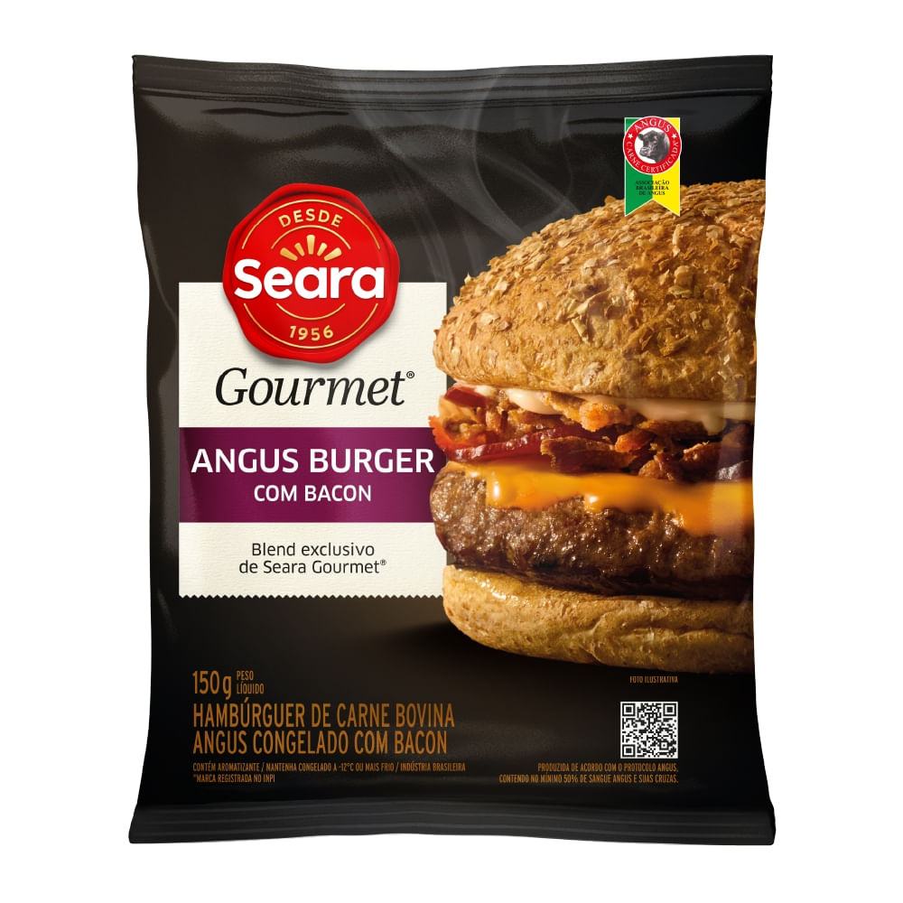 Hambúrguer Angus com Bacon Congelado Seara Gourmet 150g