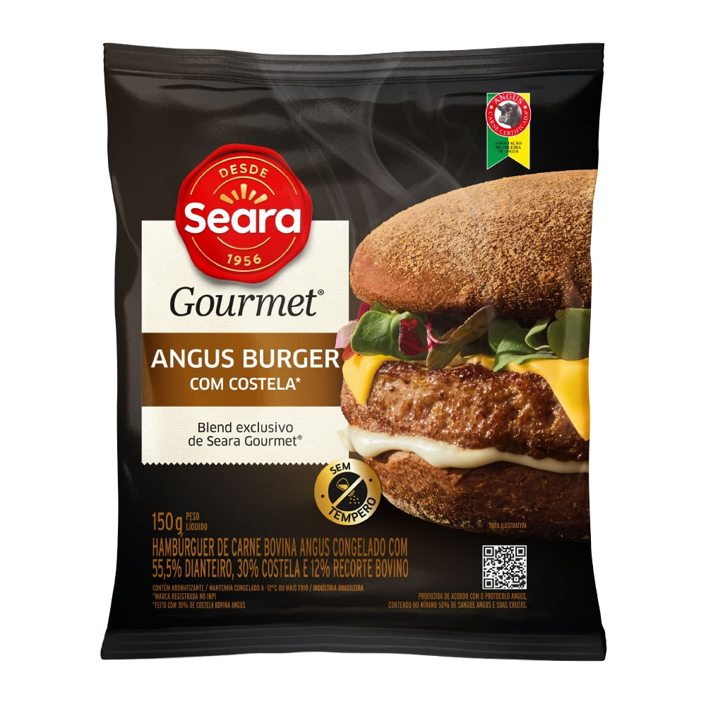 Hambúrguer Angus com Costela Congelado Seara Gourmet 150g