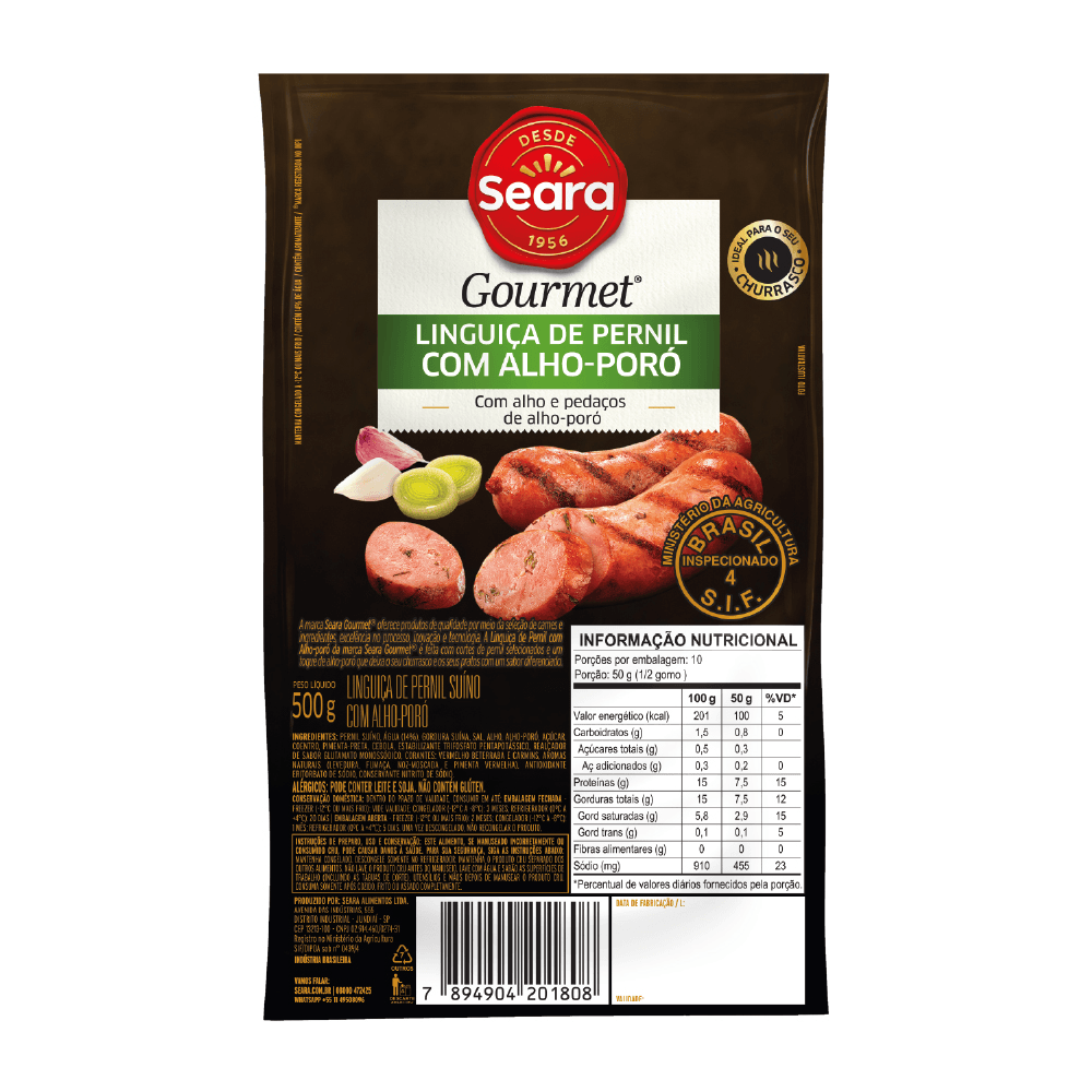 Linguiça de Pernil com Alho Poró Seara Gourmet 500g