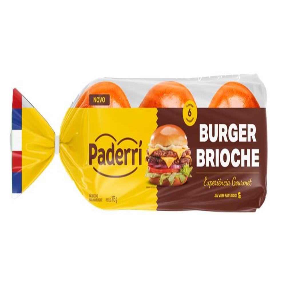 Pão de Hambúrguer Brioche Paderri 375g