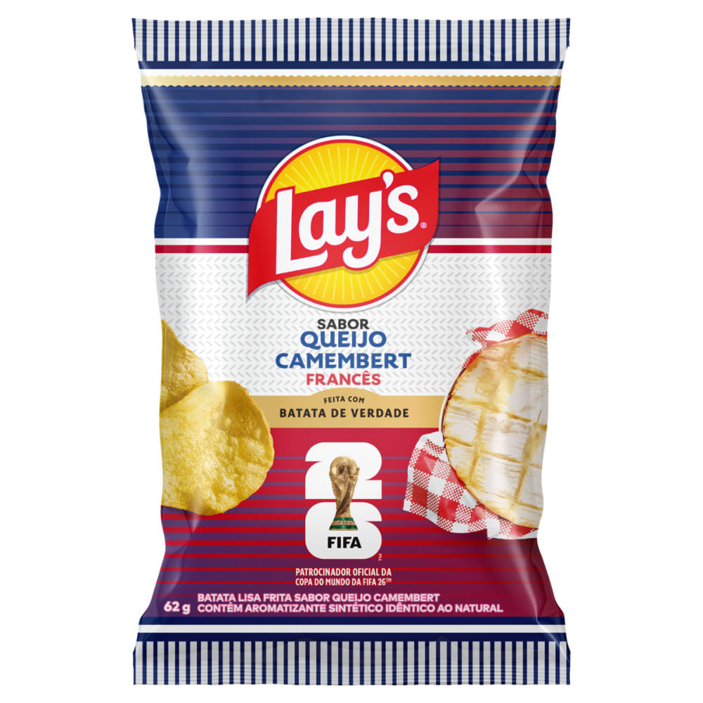 Batata Frita Queijo Camembert Francês FIFA Lays 62g