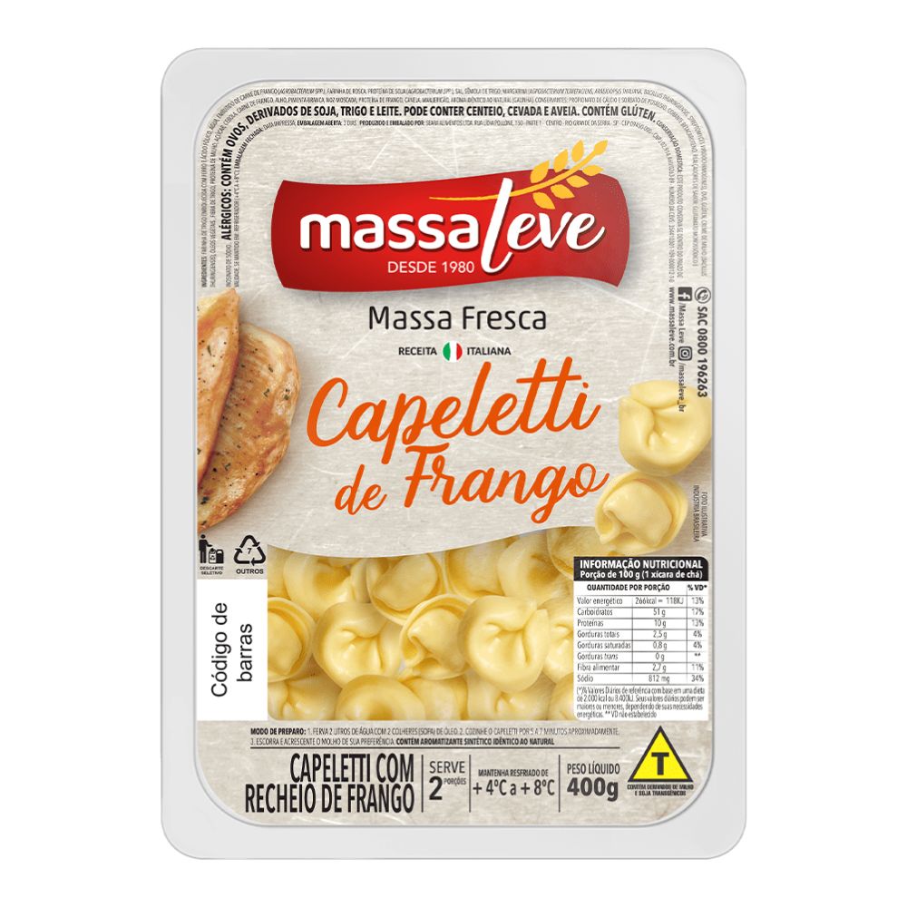 Capeletti de Frango Massa Leve 400g