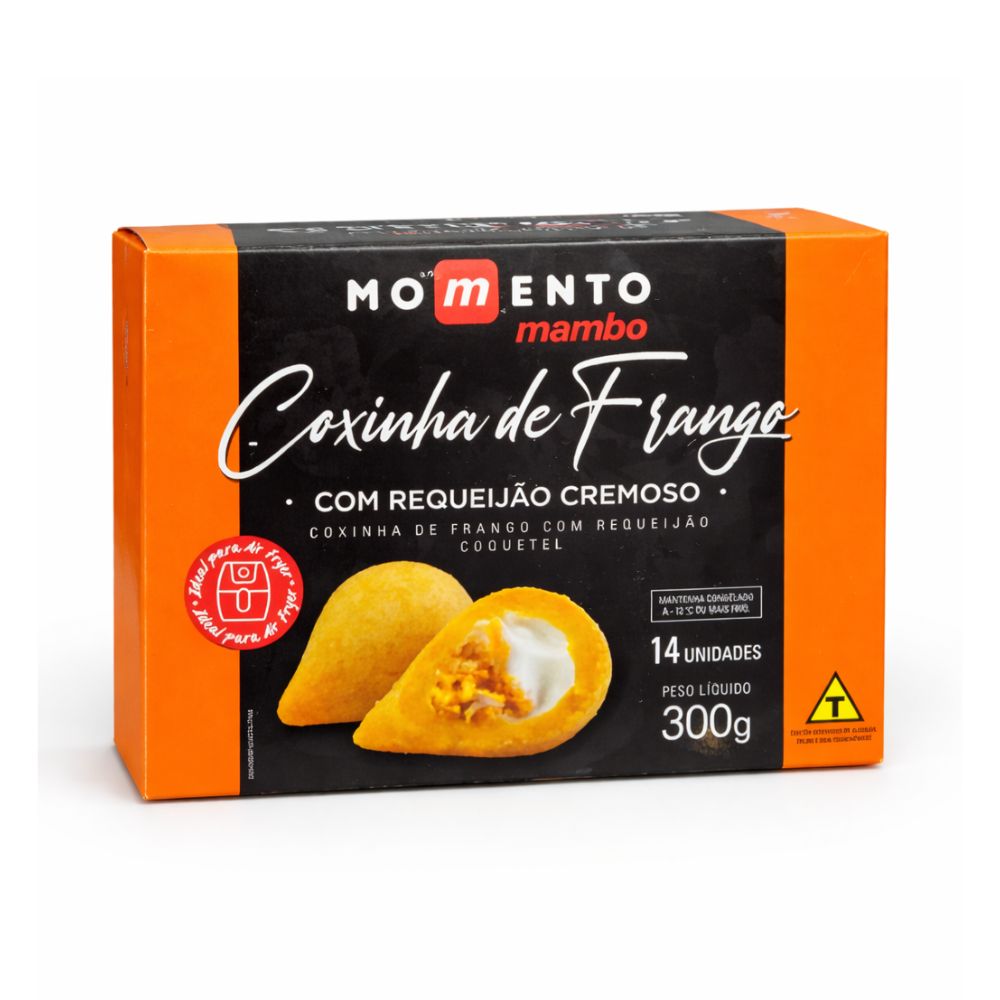 Coxinha de Frango com Requeijão Congelada Momento Mambo 300g com 14 Unidades
