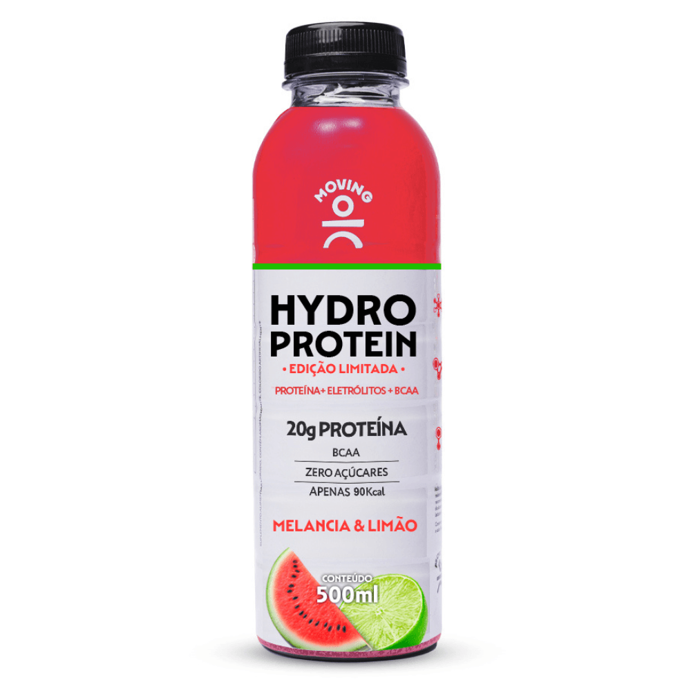 Suplemento Alimentar Líquido Melancia e Limão Sem Açúcar Hydro Protein Moving 500ml