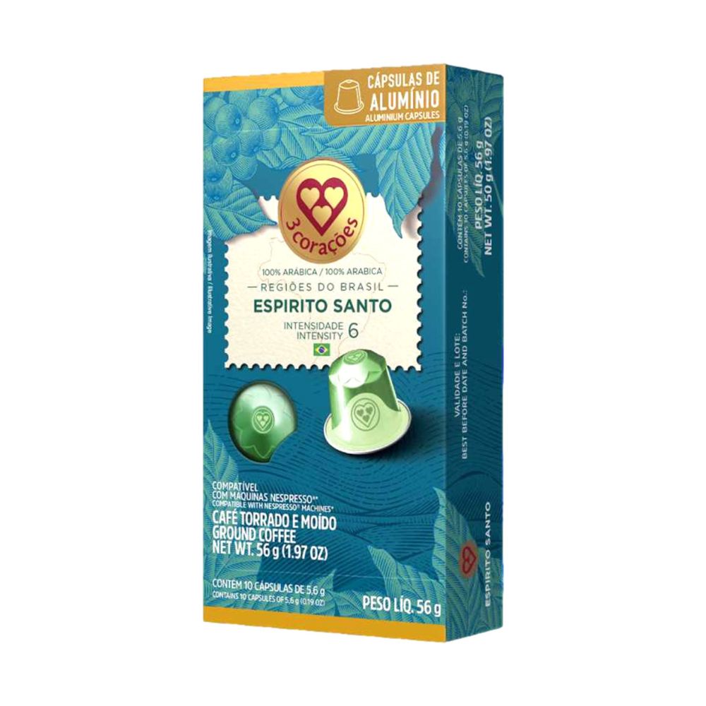 Cápsula de Café Espírito Santo 3 Corações 56g com 10 Unidades