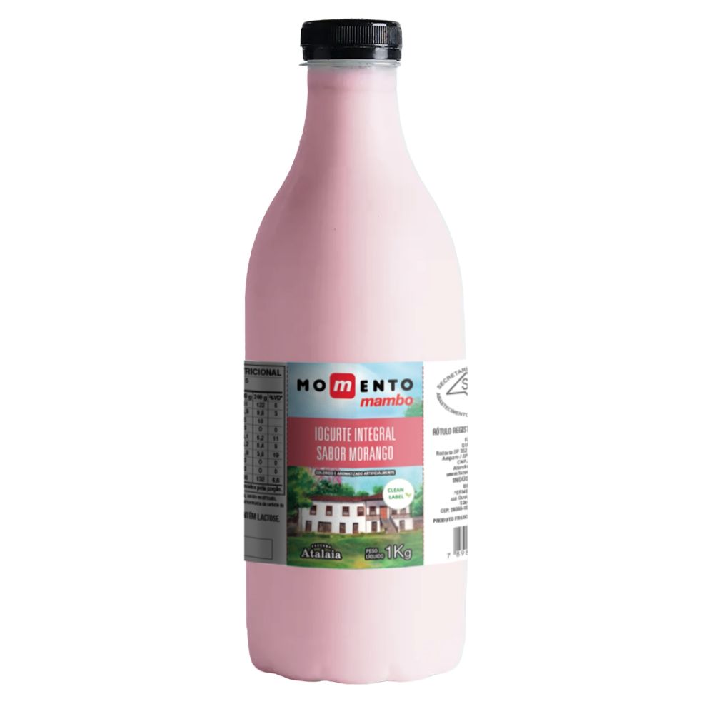 Iogurte Integral Morango Momento Mambo 1kg