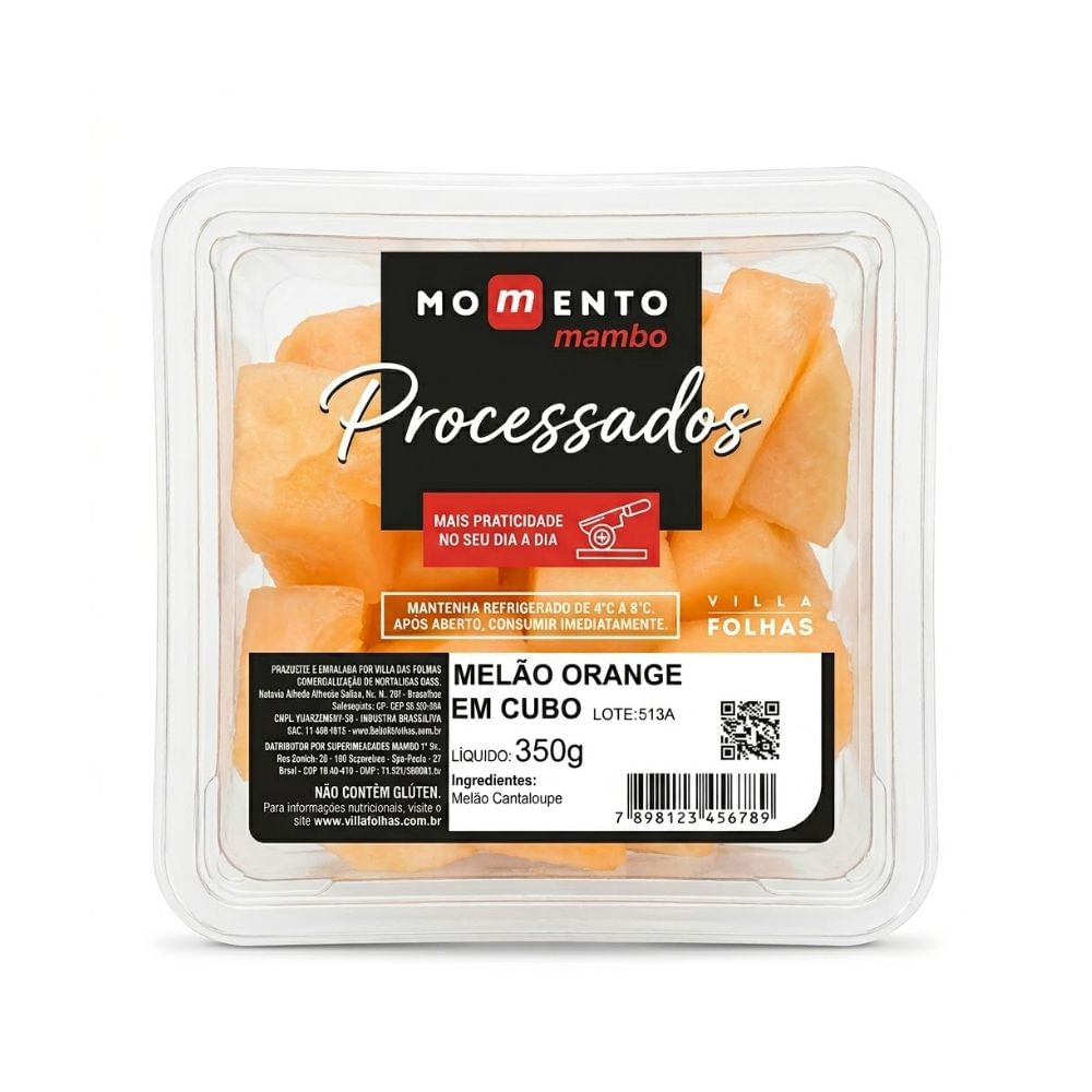 Melão Orange em Cubo Processados Momento Mambo 350g