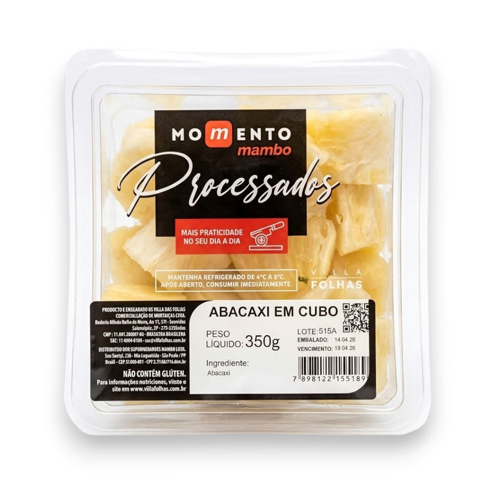 Abacaxi em Cubo Processados Momento Mambo 350g