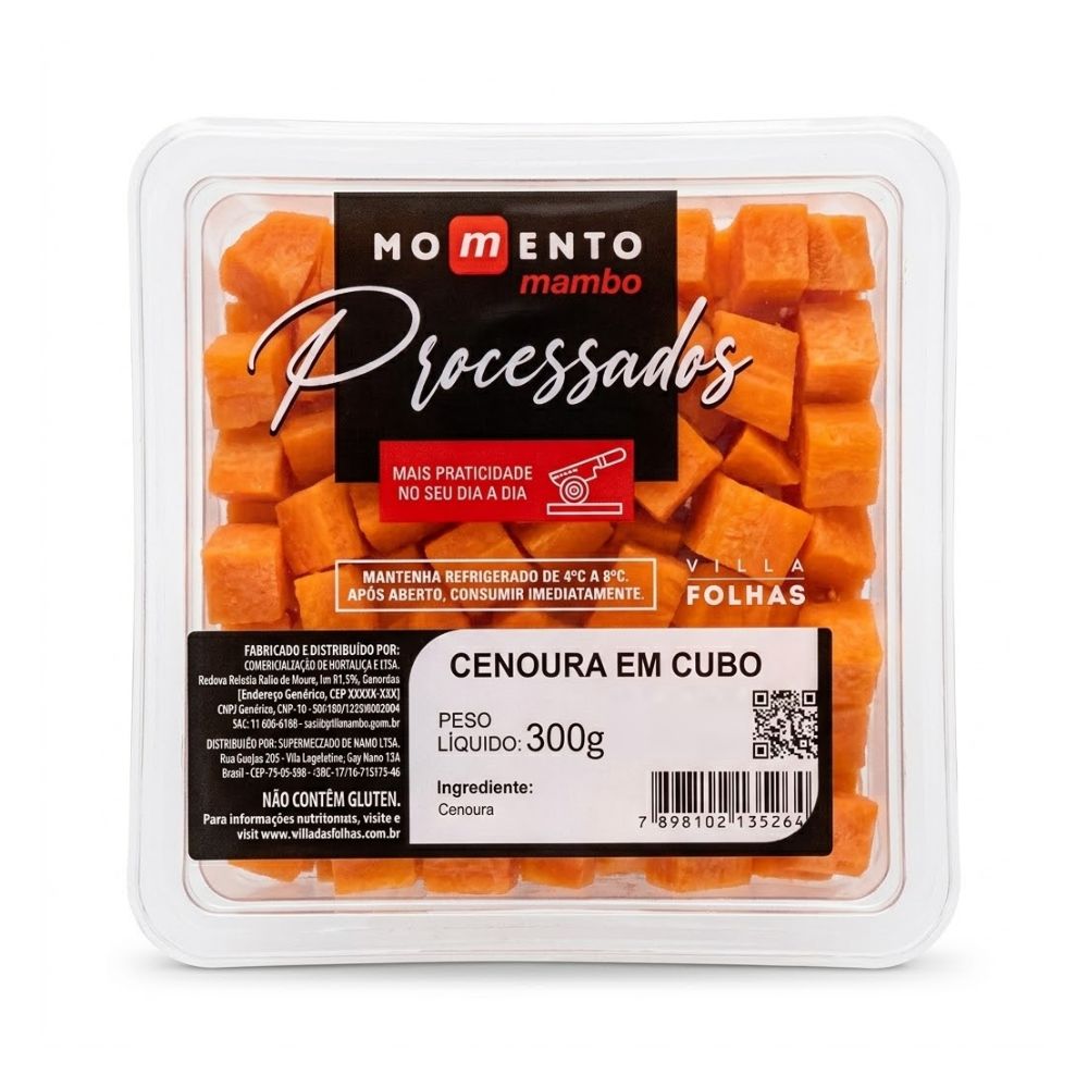 Cenoura em Cubo Processados Momento Mambo 300g