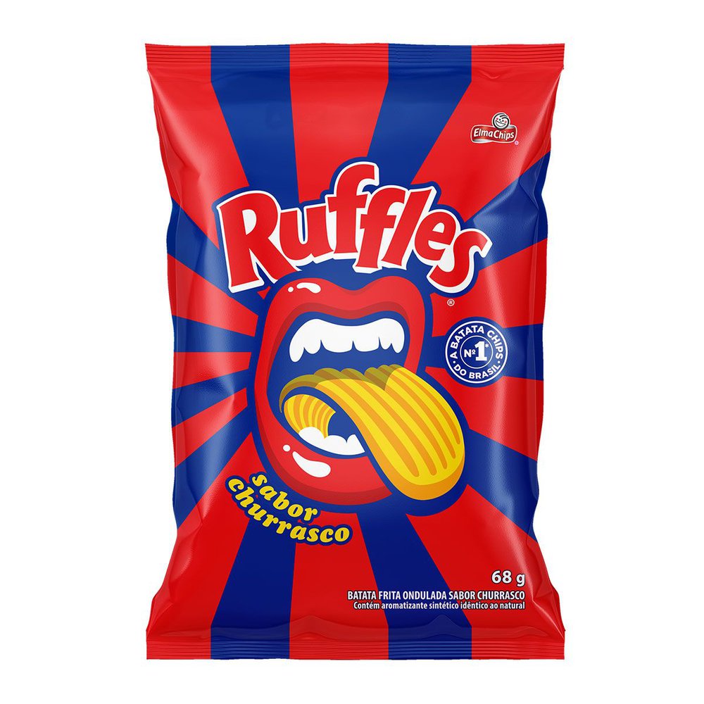Batata Frita Ondulada de Churrasco Ruffles Elma Chips 68g