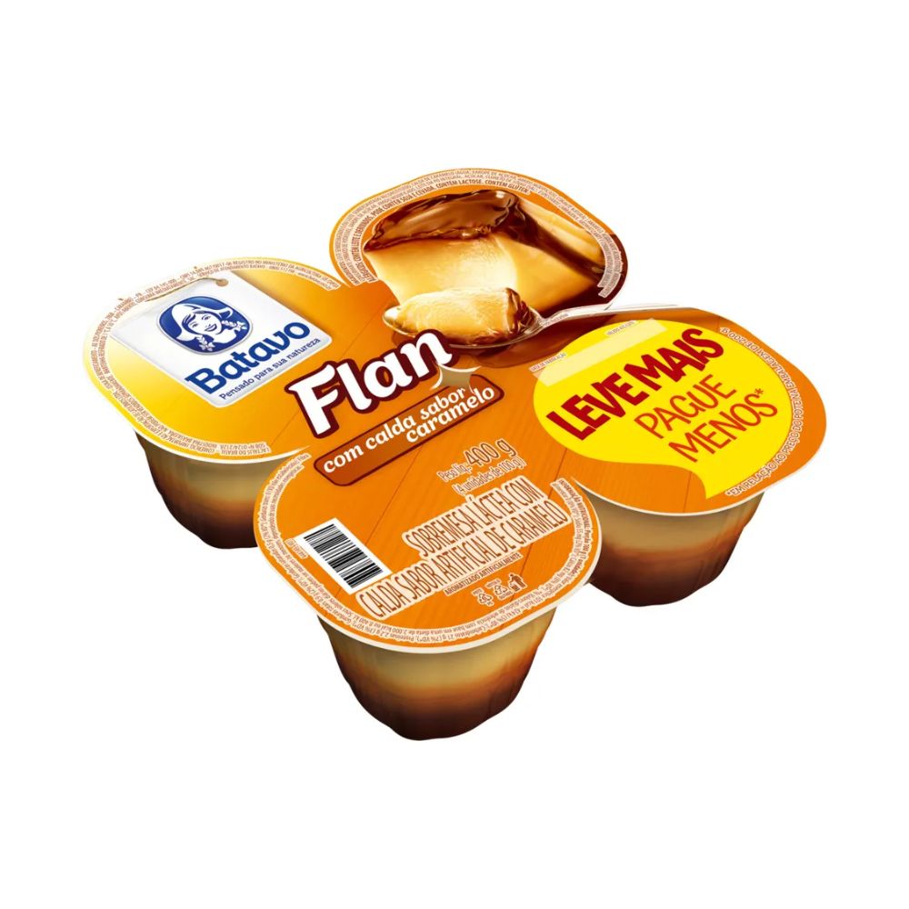 Sobremesa Flan Caramelo 100g com 4 Unidades