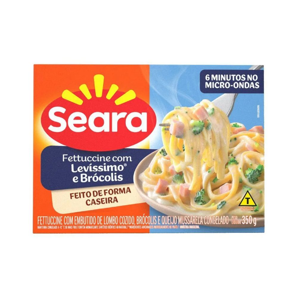 Fettuccine com Peito de Peru e Brócolis Seara 350g