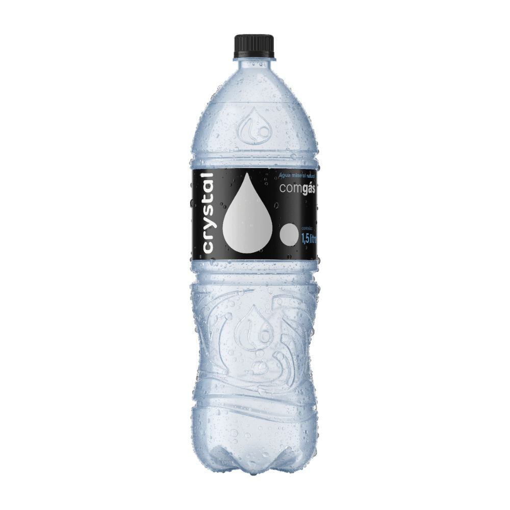 Água Mineral Natural com Gás Crystal Garrafa 1,5L