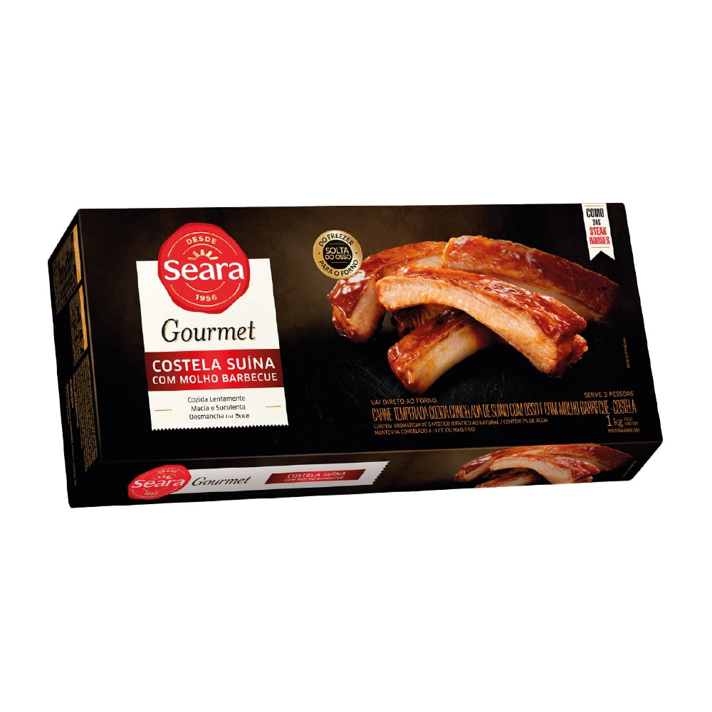 Costela Suína com Barbecue Congelada Seara Gourmet 1kg