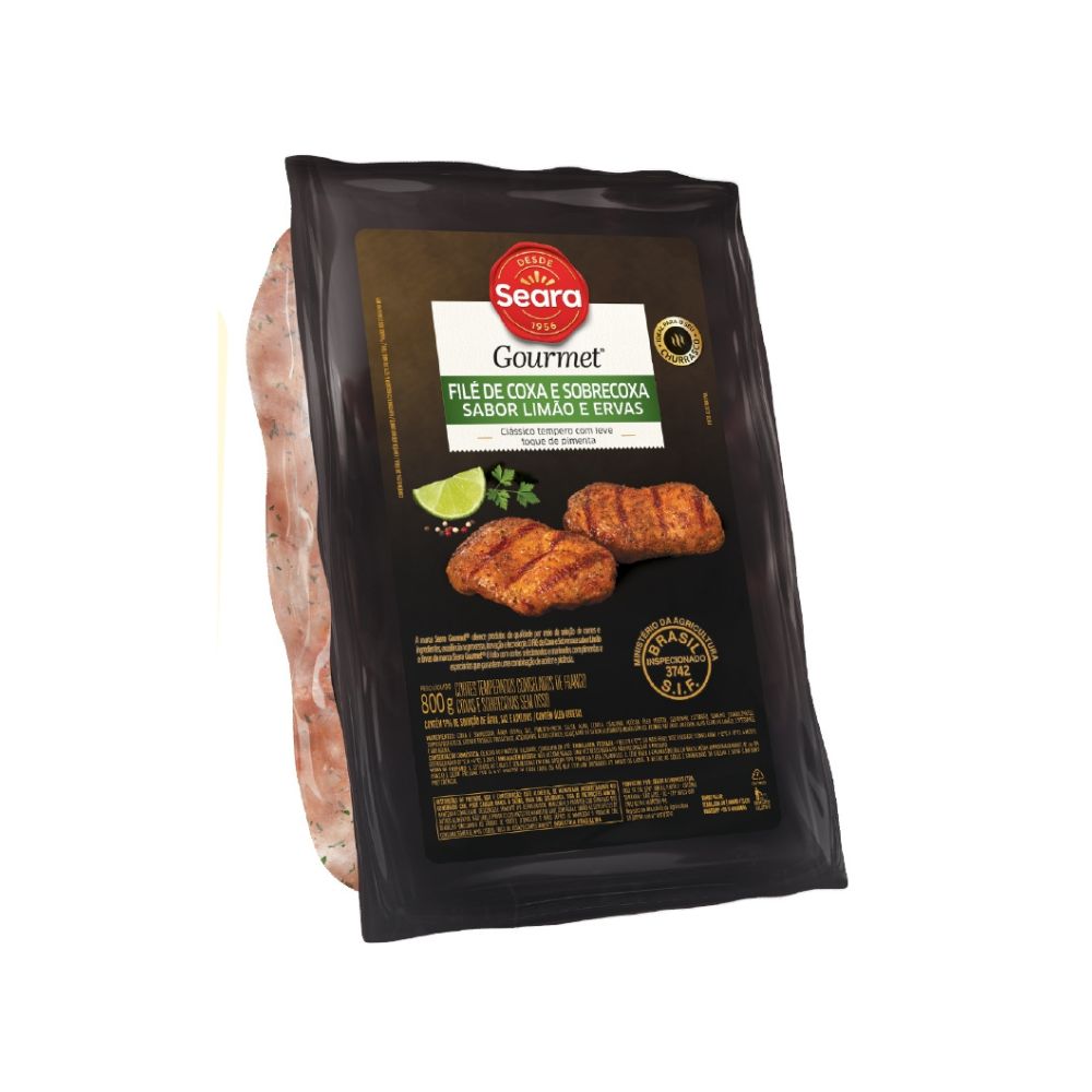 Filé de coxa e sobrecoxa limão e ervas Seara Gourmet 800g