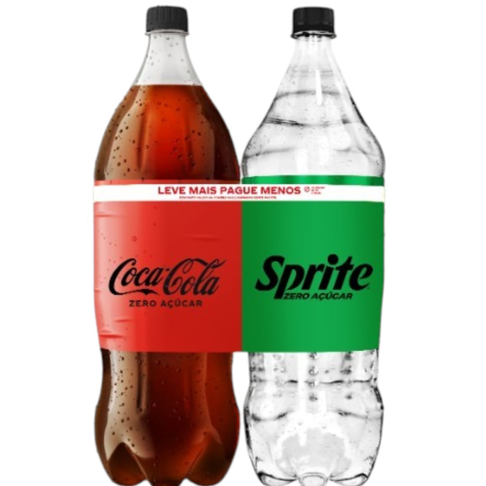 Kit Refrigerante Sem Açúcar Coca-Cola + Sprite Limão 2L