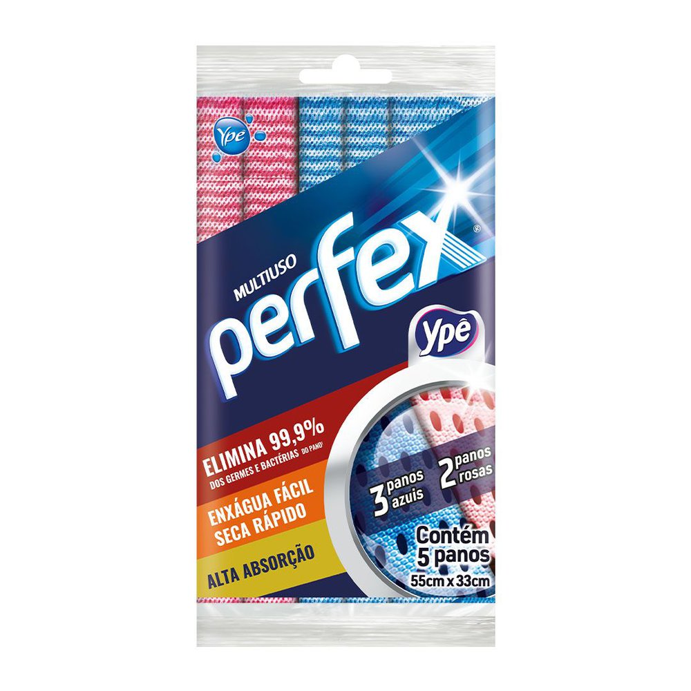Pano Perfex Multiuso Mais Cores 5 Unidades