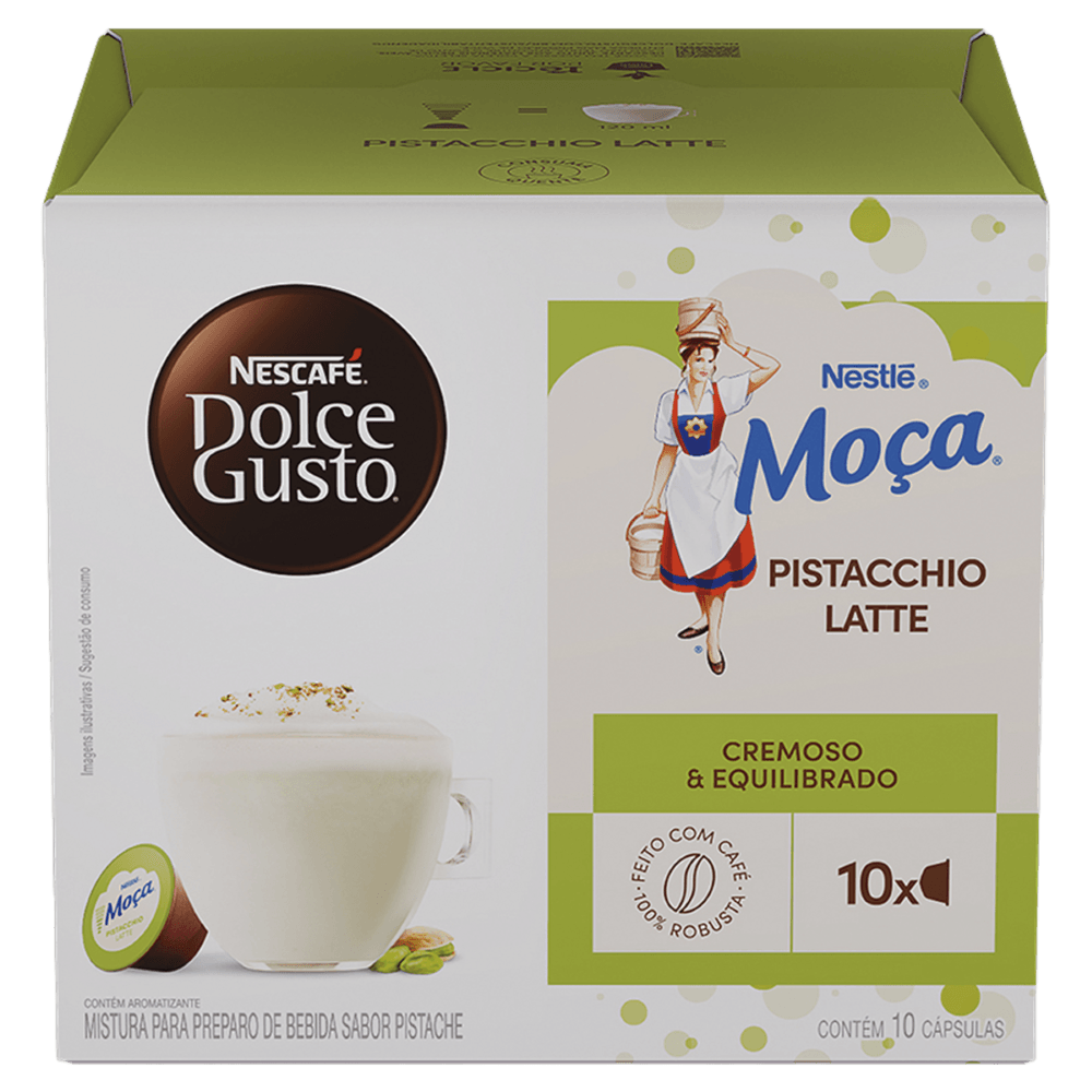 Bebida em Cápsula Pistacchio Latte Moça Nescafé & Dolce Gusto 175g com 10 Unidades