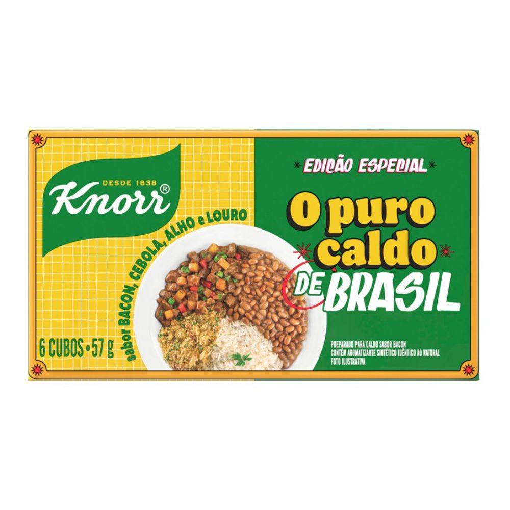 Caldo de Bacon, Cebola, Alho e Louro Knorr 57g com 6 Cubos